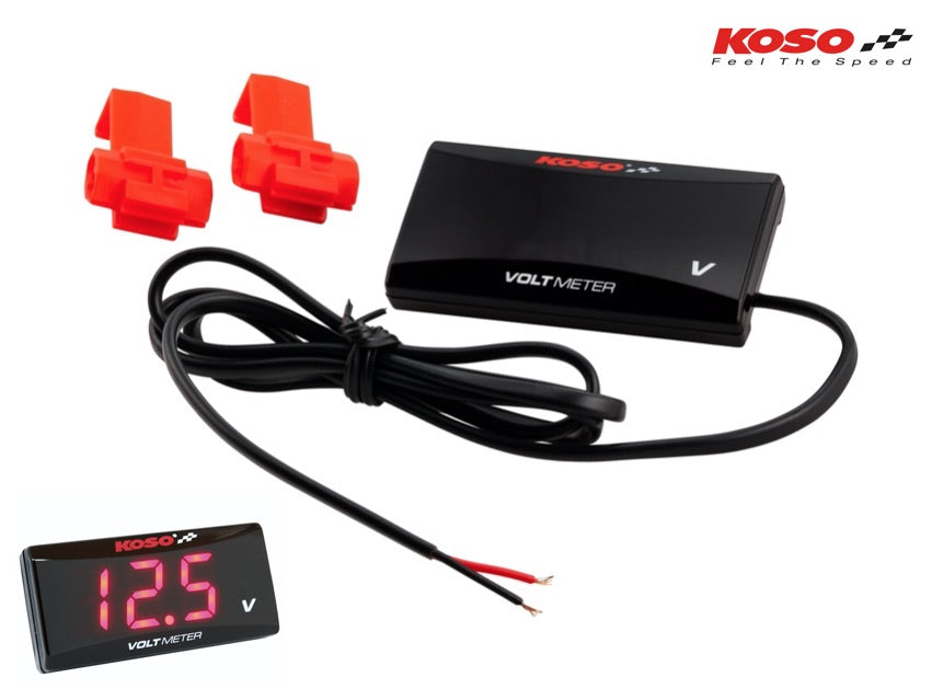 Koso voltmeter vierkante Style Rood/Blauw/Groen