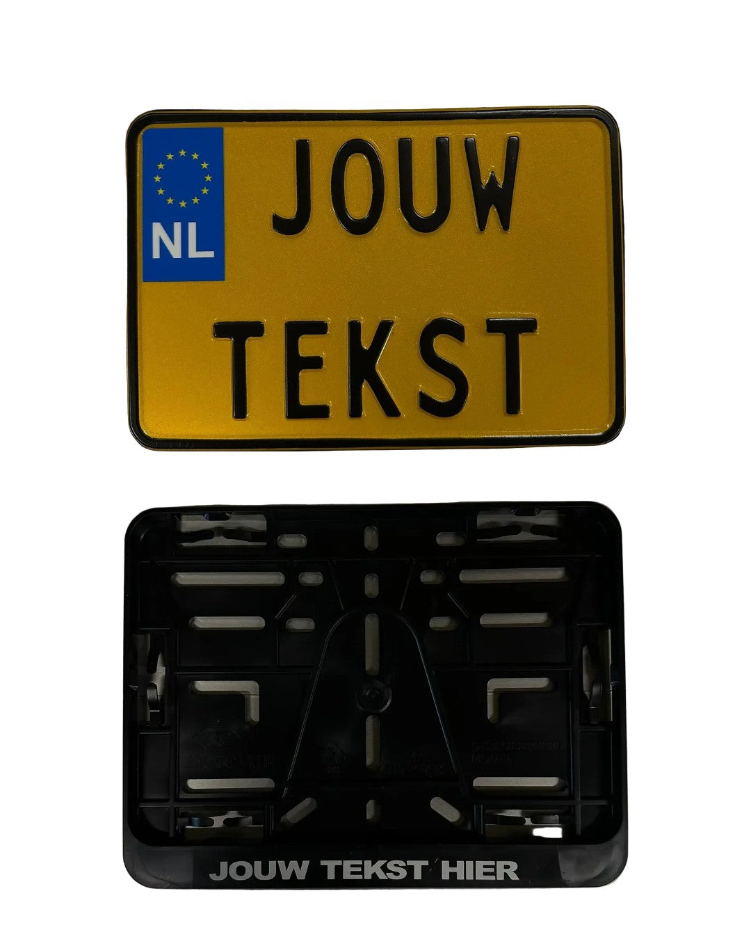 Combideal kenteken eigen tekst met kentekenplaathouder