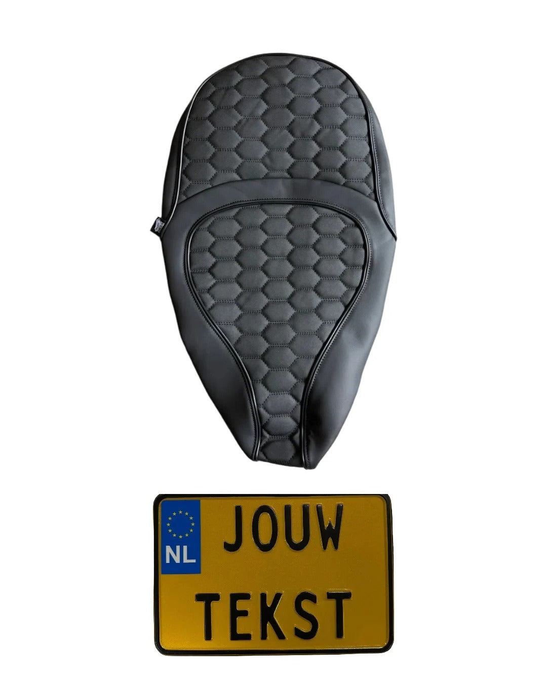 Combideal RS zadelhoes Vespa Sprint met kenteken eigen tekst